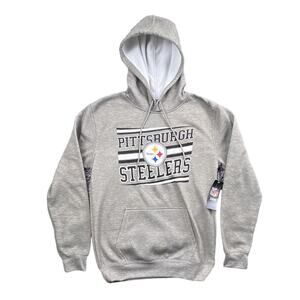 NFL Pittsburgh Steelers Football Gray Pullover Hoodie Size Medium M New